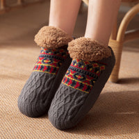 Ultra-Warm Fleece Bootie Slippers – Non-Slip Indoor Socks for Men & Women – Cozy Winter Comfort