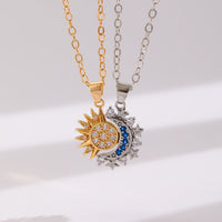 Sun & Moon Magnetic Couple Necklace Set - Unity & Love Symbol Pendant Gifts for Her & Him
