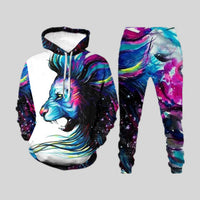 Men’s 3D Digital Print Tracksuit – Hooded Pullover & Trousers S–6XL