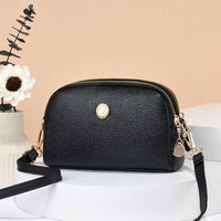 Patchwork Crossbody Bag – Trendy PU Shoulder Purse with Dual Zippers