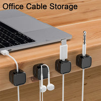 Magnetic Cable Clips – Adjustable Under-Desk Cord Organizer (6-Pack)