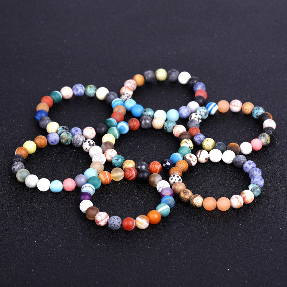 Solar System Planet Bracelet – Natural Stone Chakra Mala Bead Bracelet (Unisex, Handmade) What Else You Got?