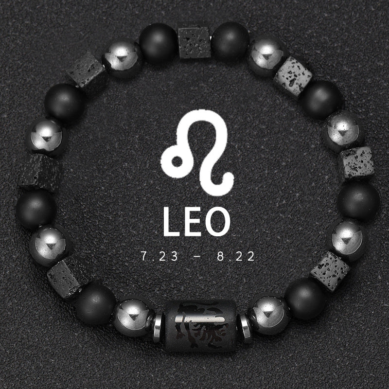 Twelve Zodiac Bracelet Couples Volcanic Stone Handmade Beaded Bracelet Accessory What Else You Got?