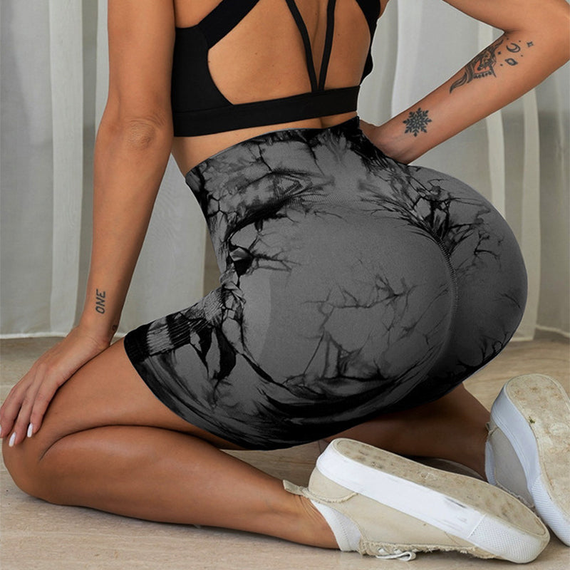 Tie-dye Printed Yoga Pants Summer Quick-drying Fitness Shorts Sexy High-waisted Hip-lifting Leggings Women Pants What Else You Got?
