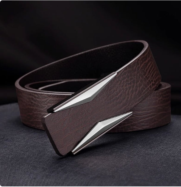 Simple And Elegant Belt Men's Middle-aged Korean Style Smooth Buckle What Else You Got?
