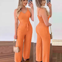 Elegant Spaghetti Strap Vest & Wide-Leg Pants Set - Modest & Stylish Apparel
