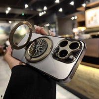 Divine Protection: Frosted Magnetic Rotating Phone Case for iPhone
