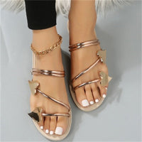 Women's Heart-Shaped Beach Slippers – Cute Summer Sandals in Gold & Silver (Sizes 36-42)