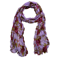 2pcs Vibrant Crinkle Magenta Printed Polyester Texture Scarf