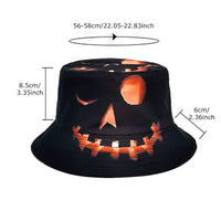 Pumpkin Grimace Halloween Sun Hat - Cute Cartoon Printed Fisherman Cap for Fall Festivities