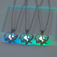 Glow-in-the-Dark Elephant Necklace – Luminous Zinc Alloy Pendant Jewelry