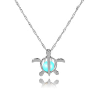 Glow-in-the-Dark Turtle Necklace – Multicolor Luminous Pendant 45 cm