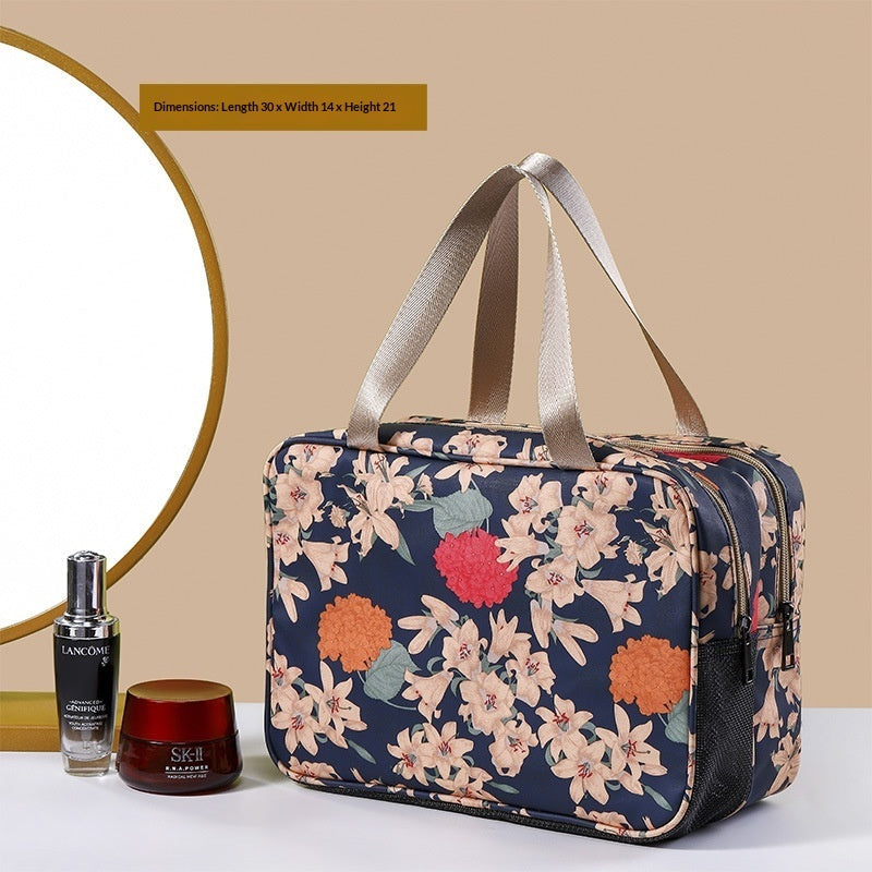 Large‑Capacity Double‑Layer Cosmetic Bag – Cute Travel Makeup & Storage Organizer (Blue Bear) What Else You Got?