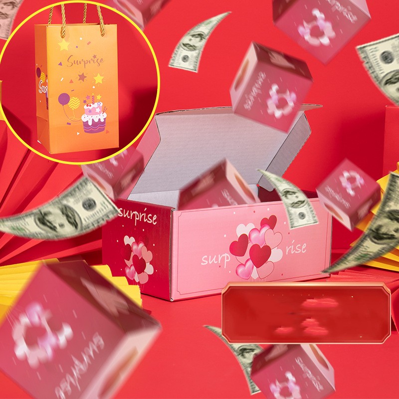 Surprise Box Gift Box Explosion Gift Box Surprise Bounce Box Diy Folding Paper Box Money Box Birthday Christmas Anniversary Gift What Else You Got?