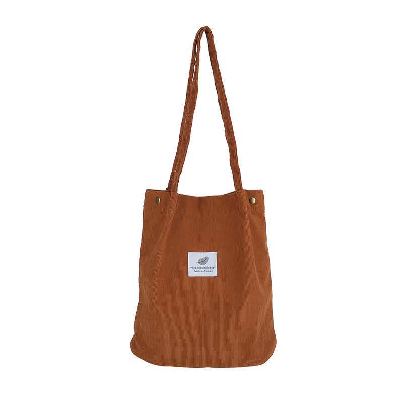 Artistic Corduroy Streetwear Bucket Bag with Laptop Compartment What Else You Got?