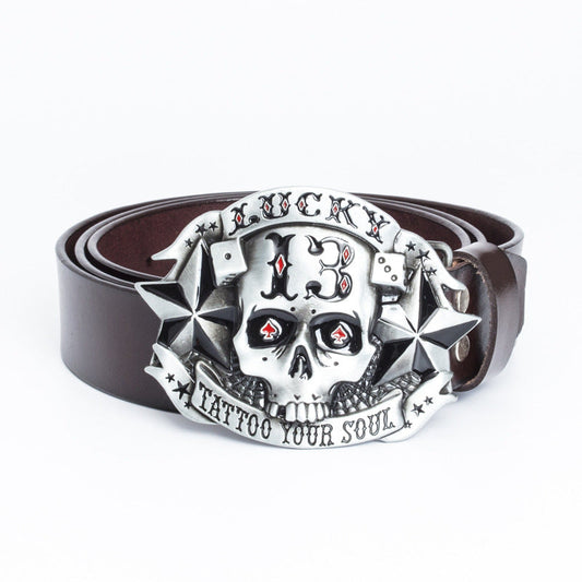 Trendy Men's Leather Belt Skull Skateboard Buckle What Else You Got?
