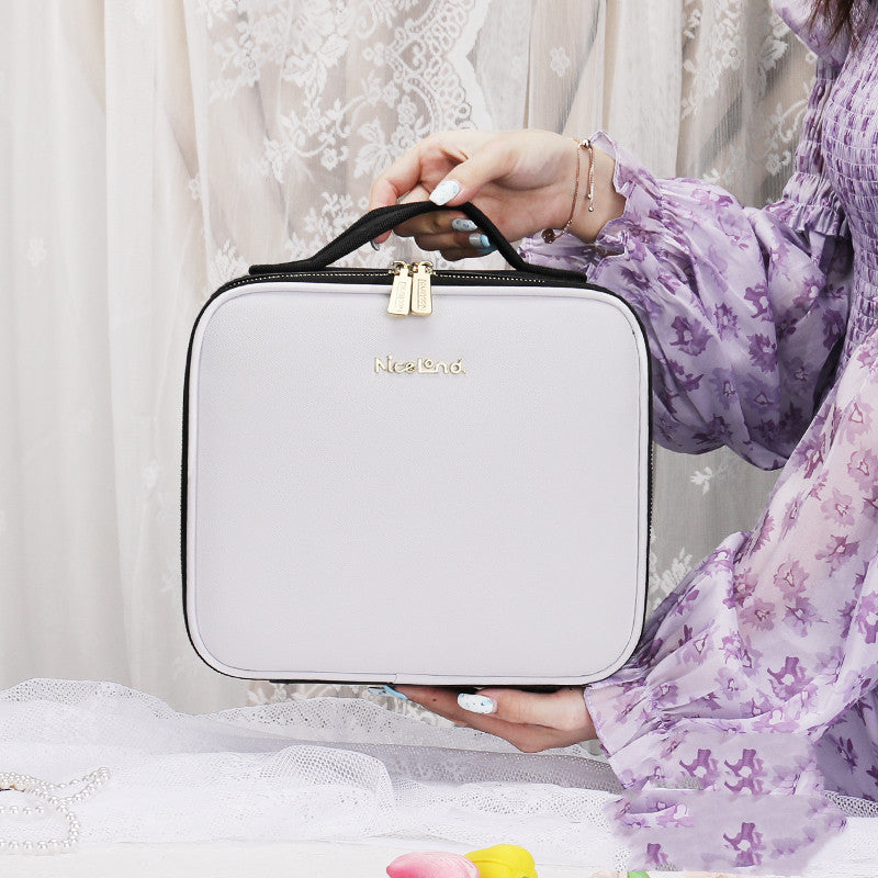 Smart LED Cosmetic Case with Full‑Screen Mirror – Large Capacity Portable PU Makeup Storage Bag (12" / 16") What Else You Got?