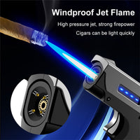 Dual-Arc Rechargeable Lighter – USB & Butane Hybrid Windproof Flame