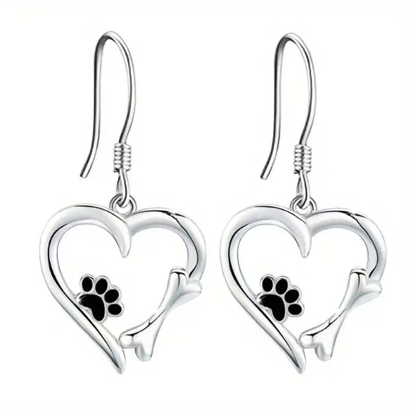 925 Sterling Silver Geometric Heart Earrings – White Gold Women’s Fashion OL Studs What Else You Got?