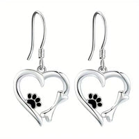 925 Sterling Silver Geometric Heart Earrings – Minimalist Women’s Jewelry