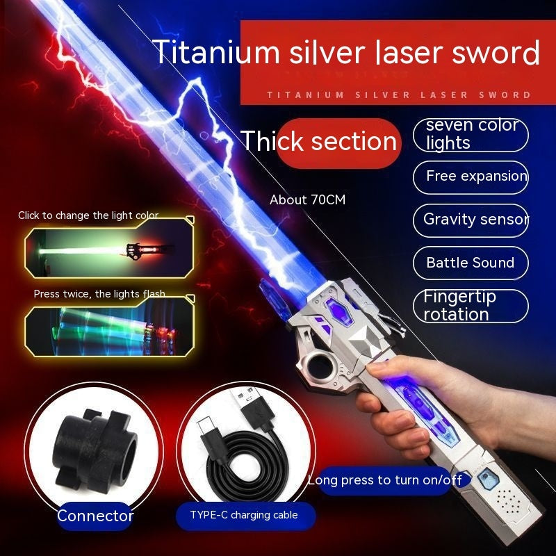 Two‑in‑One Telescopic Laser Sword – 7‑Color Luminous Light Stick (Battery or Rechargeable Options) What Else You Got?