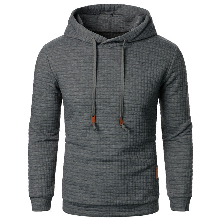 Men's Jacquard Hooded Sweater Long-sleeved Hoodie Warm Solid Sports Top What Else You Got?