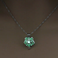 Glow-in-the-Dark Rose Necklace – Hollow Floral Pendant with 45 cm Chain