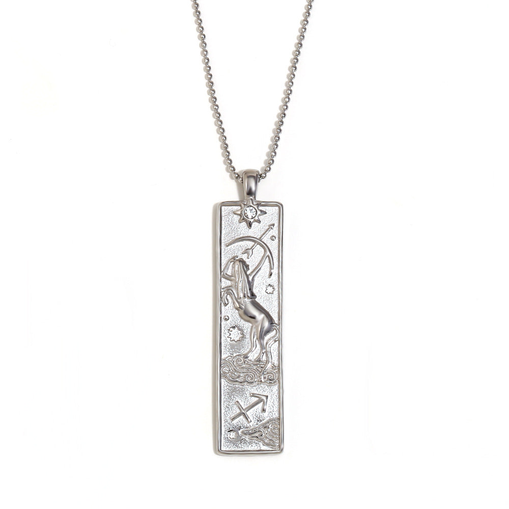 Diamond-Encrusted Zodiac Square Pendant Necklace What Else You Got?