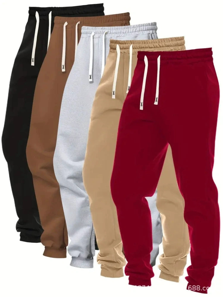 Men’s Solid‑Color Jogger Pants – Pack of Five Loose‑Fit Everyday Straight‑Leg Pants What Else You Got?
