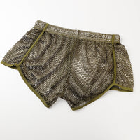 Mens Mesh Boxer-Style Breathable Hollow-Out Home Shorts