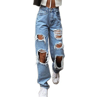 Vintage High-Waist Wide-Leg Ripped Jeans – Retro Street Style | Christian Apparel