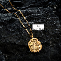 18K Titanium Zodiac Oval Pendant Necklace – Celestial Jewelry for Star Sign Lovers