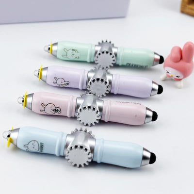 Fingertip Gyro Spinner Pen - Stress-Relieving Blue Ballpoint Pen Set (4-Pack)