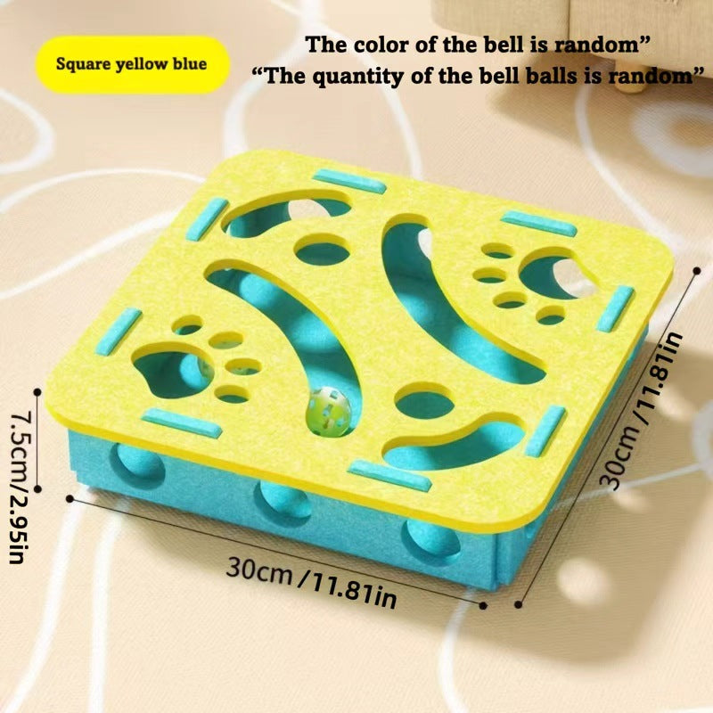 Interactive Cat Puzzle Toy With Maze Tunnel, Bell Ball & Pathways - No Batteries Needed, Durable Felt Construction - Mental Stimulation & Hunting Exercise For Indoor Cats - Pet Exercise Toy For All Br What Else You Got?
