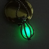 Glow-in-the-Dark Spiral Water Drop Necklace – Luminous Pendant for Women & Girls