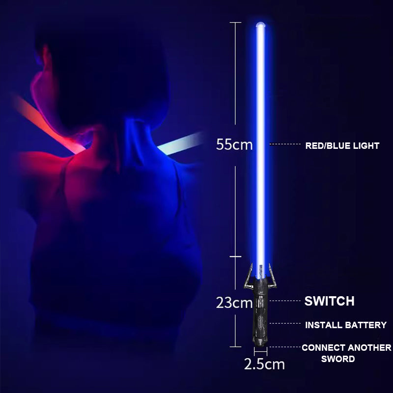 2pcs Toy Laser Sword Red And Blue Double Sword Retractable 2 In 1 Cosplay Glowing Weapon Boy Toy Children Gift What Else You Got?