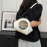 Western Shell Crossbody Bag – PU Leather Shoulder Purse for Women