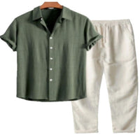 Stylish Men's Floral Printed Top & Pants Set - Perfect Casual Summer Outfit