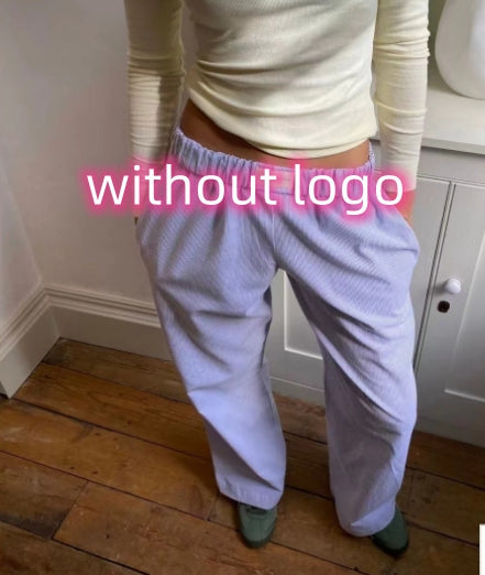 Fashion Y2K Striped Straight Trousers Summer Elastic High Waist Wide Leg Pants For Women What Else You Got?