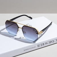 Metal Semi-Rimless Sunglasses – UV Protection Fashion Shades