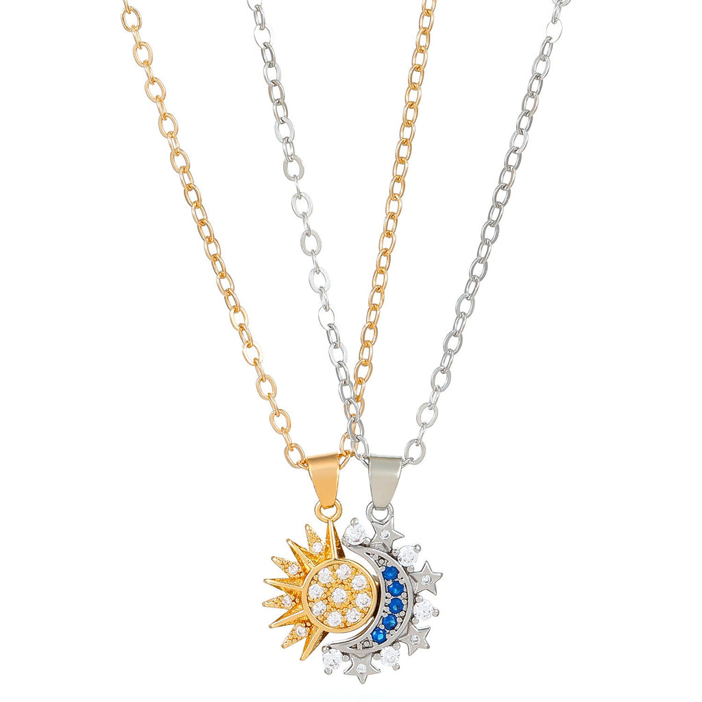 Sun & Moon Magnetic Couple Necklace – Clavicle Chain Pendant Set What Else You Got?