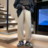 Cozy Winter Sweatpants for Men – Fleece-Lined, Loose Fit, High-Street Style
