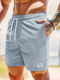 Men's Summer Corduroy Sports Shorts - Breathable Lace-Up Drawstring Pants for Active Lifestyle