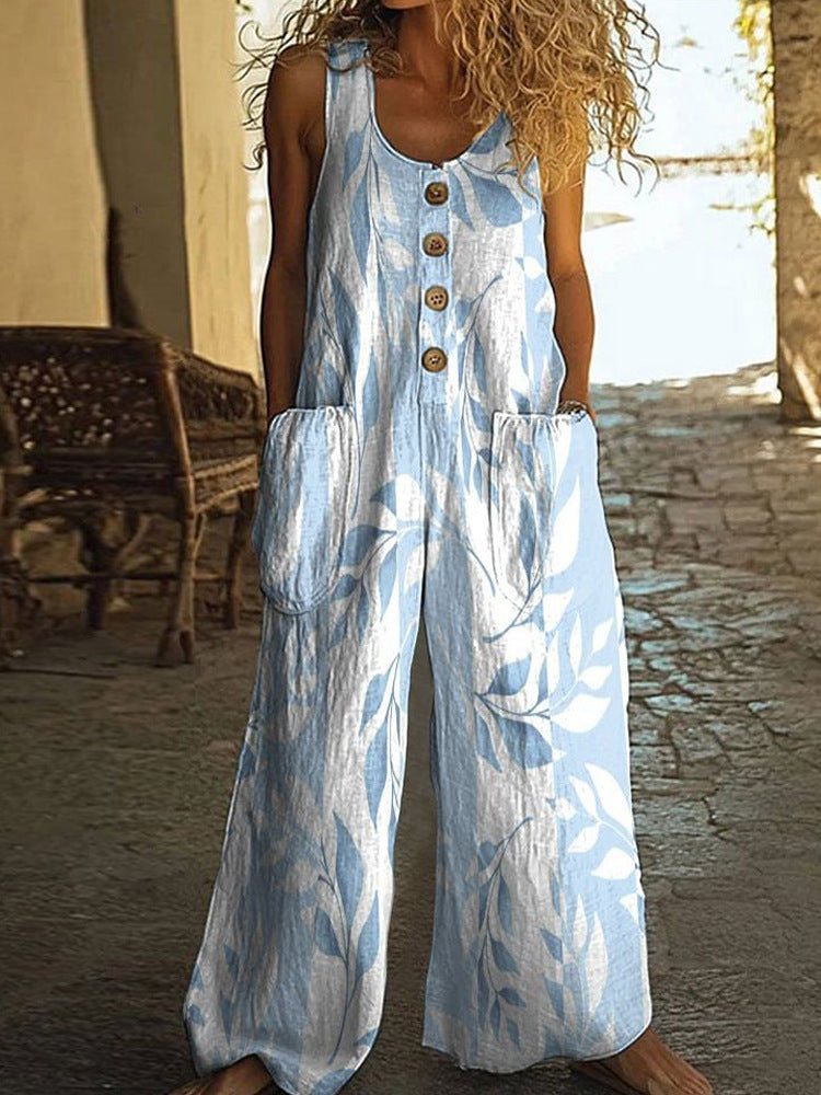 Womens Sleeveless Loose Pocketed Jumpsuit What Else You Got?
