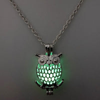 Glow-in-the-Dark Owl Necklace – Hollow Zinc Alloy Pendant with 45 cm Chain