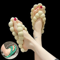Comfortable Women's Bubble Sole Flip Flop Slippers - 4 Colors - Indoor & Outdoor Beach Sandals