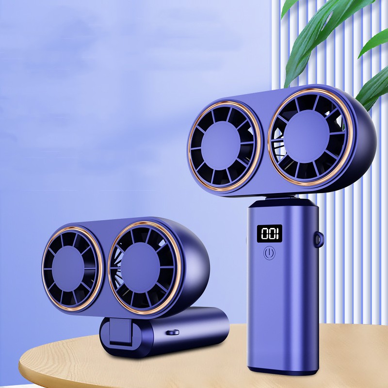 USB Handheld Mini Fan Foldable Portable Neck Hanging Fans 5 Speed USB Rechargeable Fan With Display Screen What Else You Got?