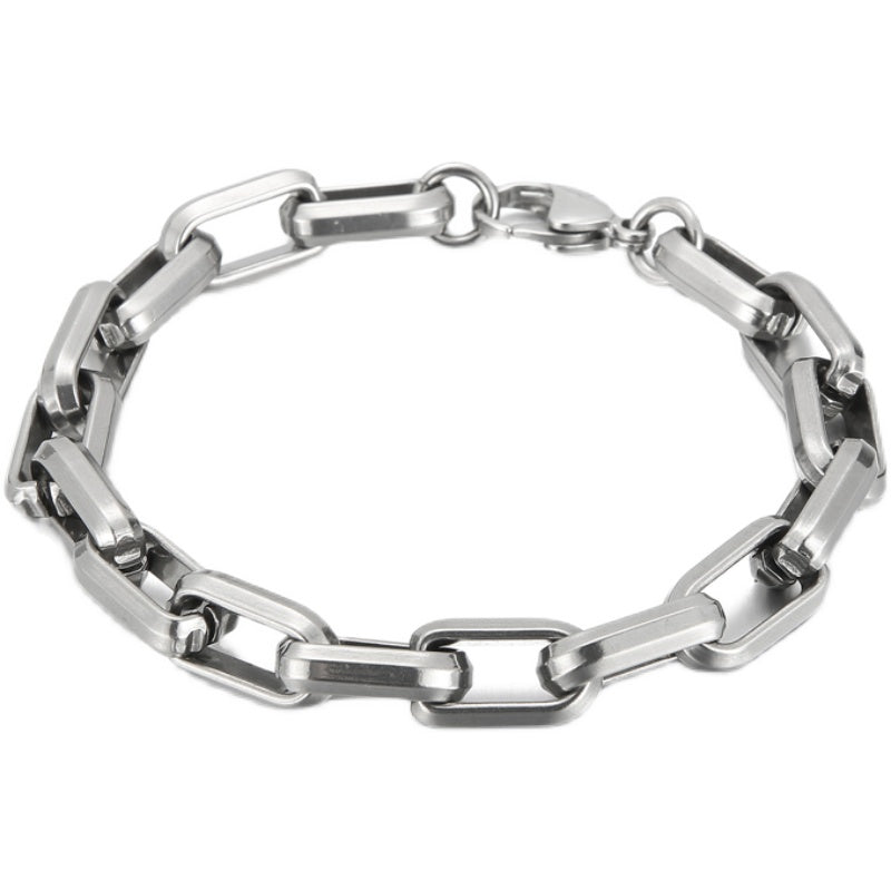 Men's Titanium Steel Bracelet Ins Niche Design Hip-hop Geometric Bracelet What Else You Got?