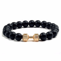 Volcanic Stone Bead Bracelet – Lava Rock Dumbbell Wristband for Men & Women