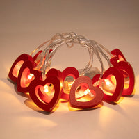 Romantic Love Heart String Lights - Valentine's Day & Wedding Decor - DIY Wood Garland Fairy Lights - Perfect for Love Celebrations